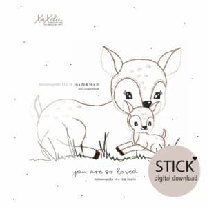 Stickdatei, download, sticken, xaxeludesign, Reh