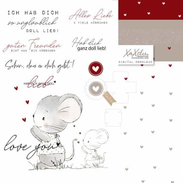 HDL Maus Digistamp, clipart xaxeludesign