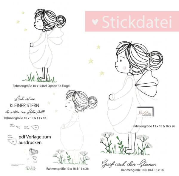 Stickdatei, Marie,xaxeludesign, Fee