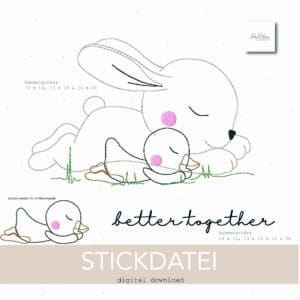 hasi und Ente, stickdatei, xaxelu, digital download