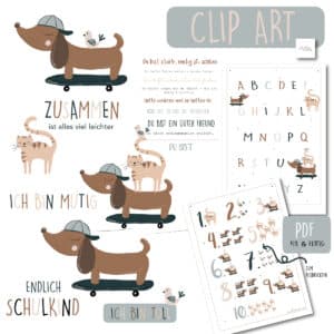 clipart, dackel, Winnifred, xaxelu, digital download