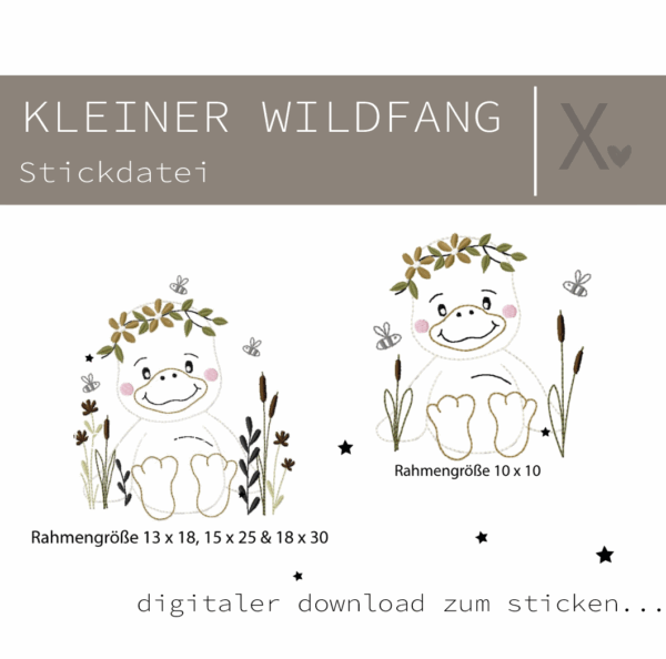sticken, kleiner Wildfang xaxelu digitaler Download