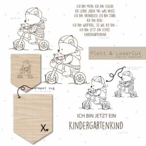 Xaxelu, Plottdatei, Bär, kitakind , lasercut, lasern