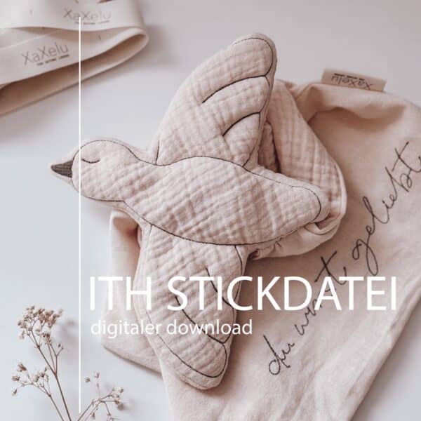 ITH Stickdatei Taube Schmusetuch | Schnullertuch | Anhänger