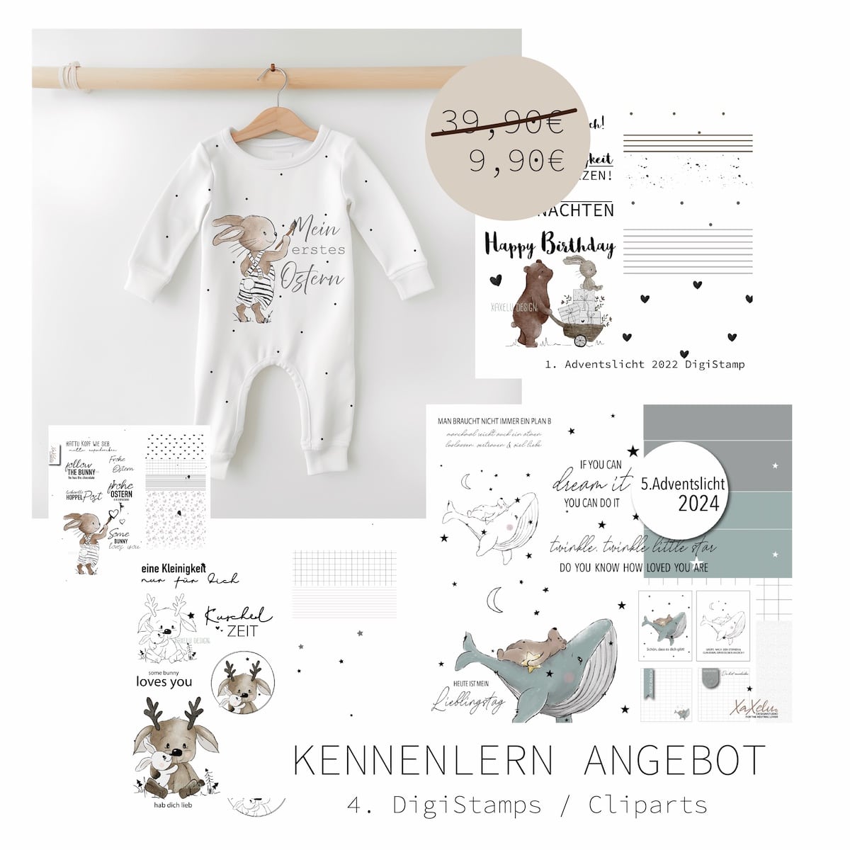 Kennenlern-Angebot: Adventslichter - 4 DigiStamp für 9,90 €
