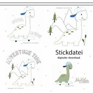 Dino Stickdatei – digitaler Download von Xaxelu Design“