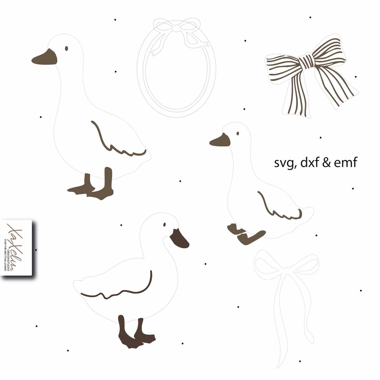 Plotterdatei Gans, Gänse SVG, Plotten Filz, Laserdatei Gans, Basteldatei SVG, Cricut Datei, Silhouette Datei DXF, EMF Datei Gans, Plottervorlage Tiere, Kinderzimmer Deko Plotten, DIY Datei Gans, Schleife SVG, Rahmen SVG, Plotterdateien Tiere Set.