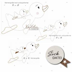 Elli und klein Lou stickdatei xaxeludesign