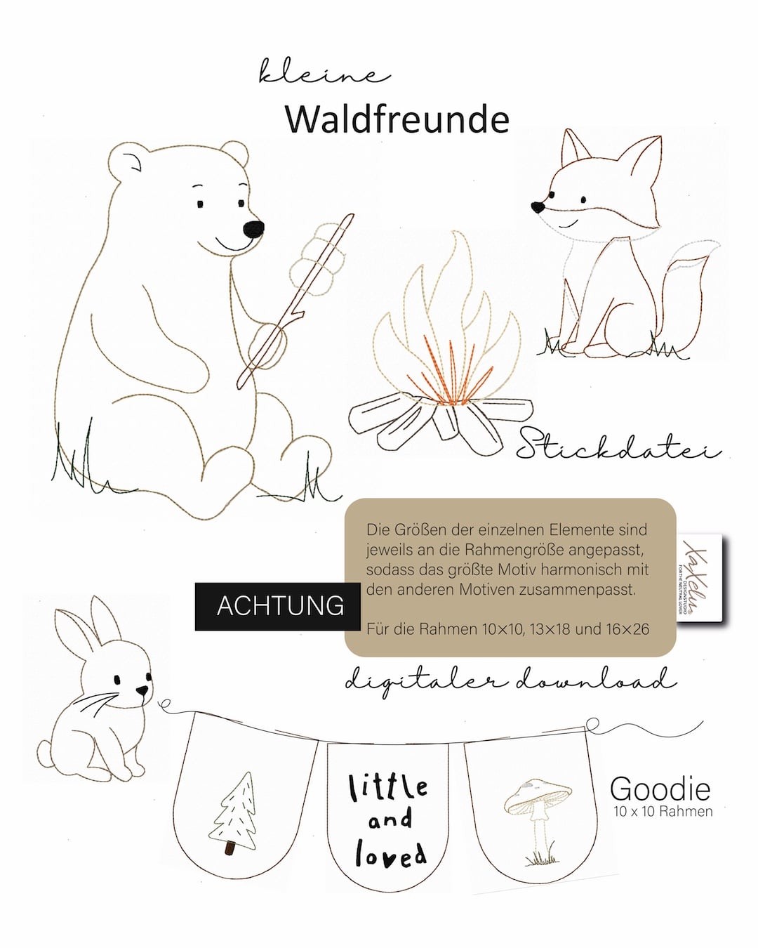 kleine Waldfreunde Stickdatei – Bild 2