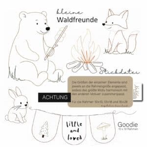 Stickdatei Waldfreunde xaxelu sticken digital download