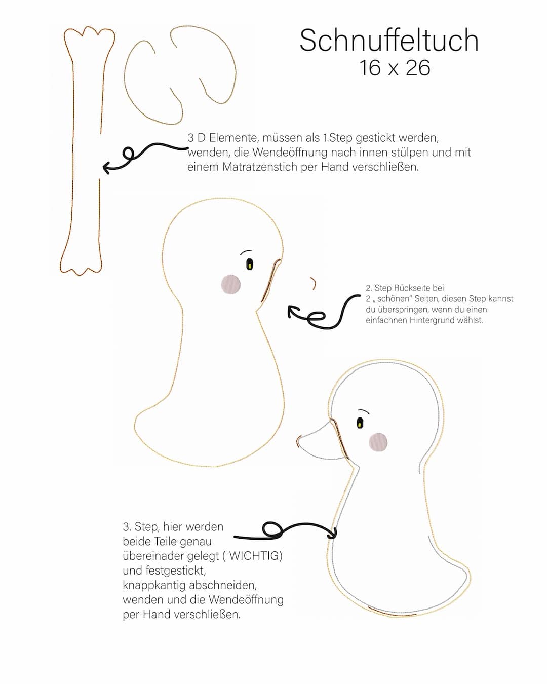 ITH Stickdatei Ente 13 x 18 & 16 x 26 – Bild 4