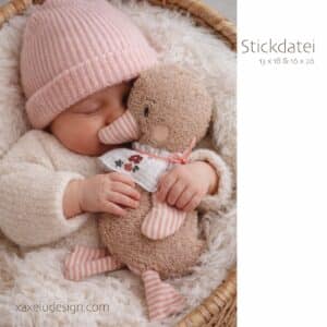 ITH Stickdatei Ente, In The Hoop Ente, Stickdatei Kuscheltier Ente, Stickdatei Baby Ente, ITH Kuscheltier 13x18, ITH 16x26, Enten Stickerei, Stickdatei Kinderzimmer, Stickdatei Babygeschenk, ITH Schnuffeltuch, Stickdatei Plüschtier, Maschinenstickerei Ente, Wokmas Stickdatei