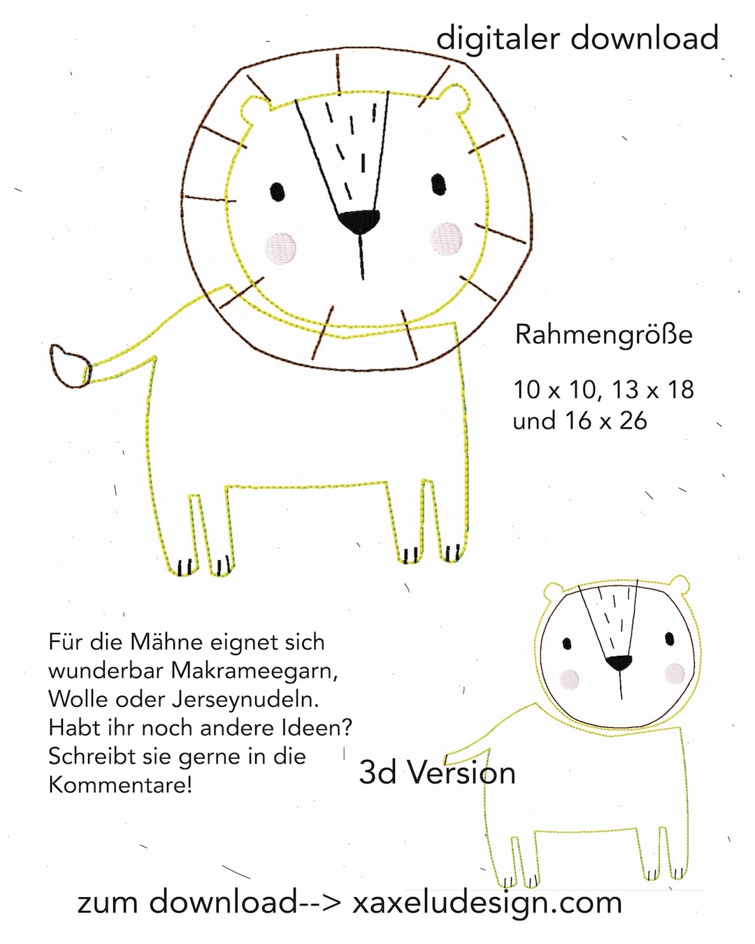 Stickdatei Löwenstark – Bild 2