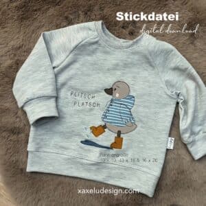 stickdatei, Herbst, Ente, Elli plitsch platsch xaxelu
